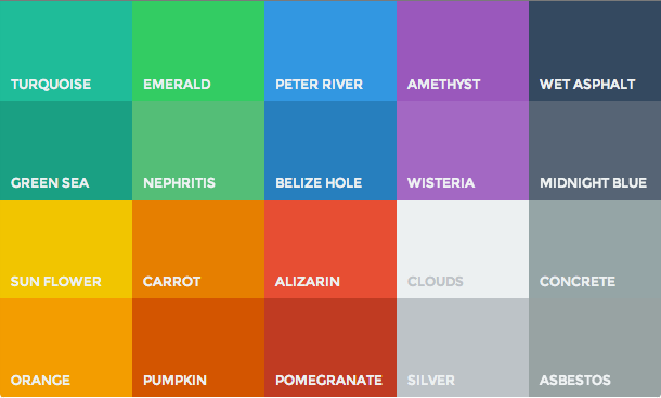 参考 フラットデザイン向けの代表的なカラーサンプル集 Wordpress テーマ Digipress