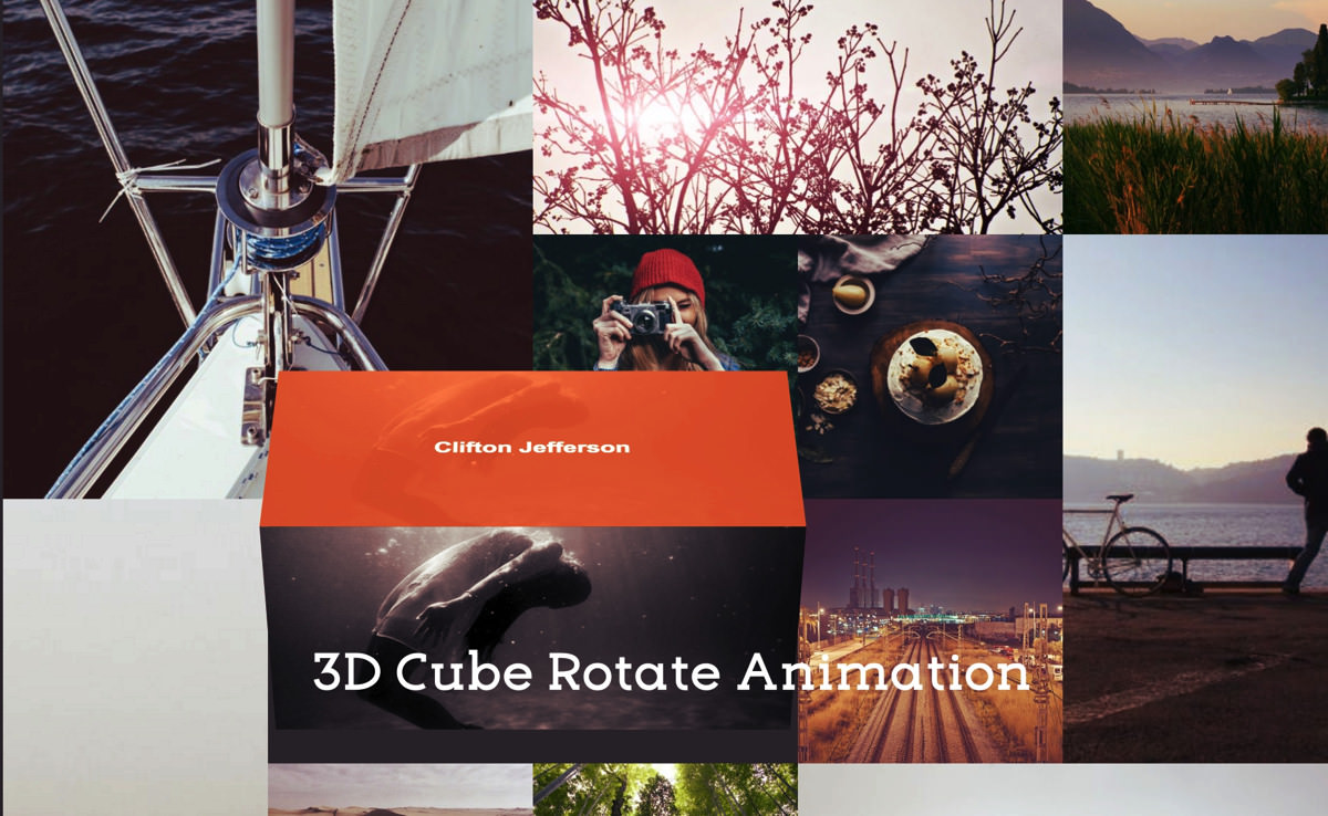 [CSS]マウスオーバーで立方体が回転する3Dアニメーションギャラリーサンプル